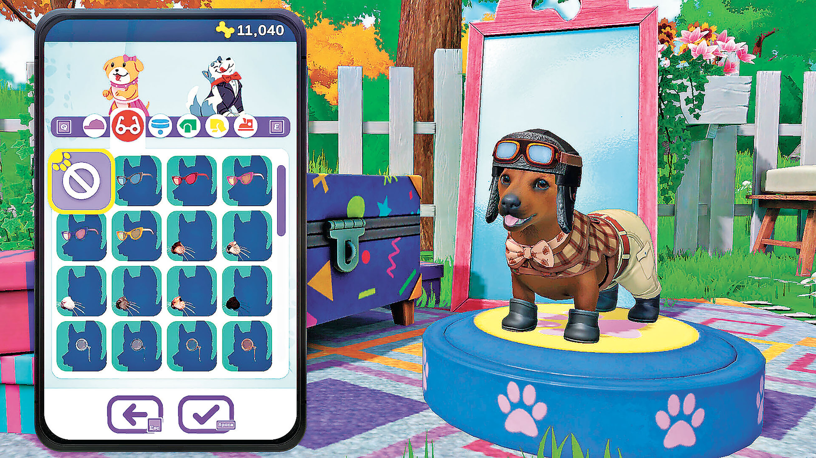 ■遊戲內含超過350種色彩繽紛的狗狗服飾和配件。