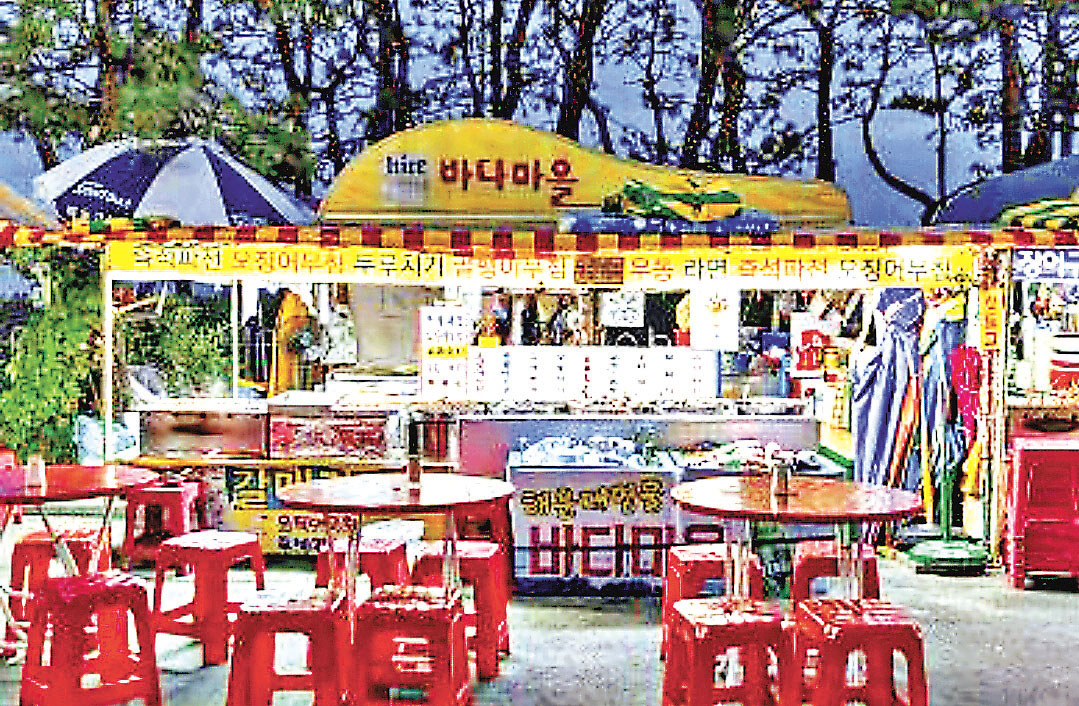 ■海雲台大牌檔村有不少釜山美食店。