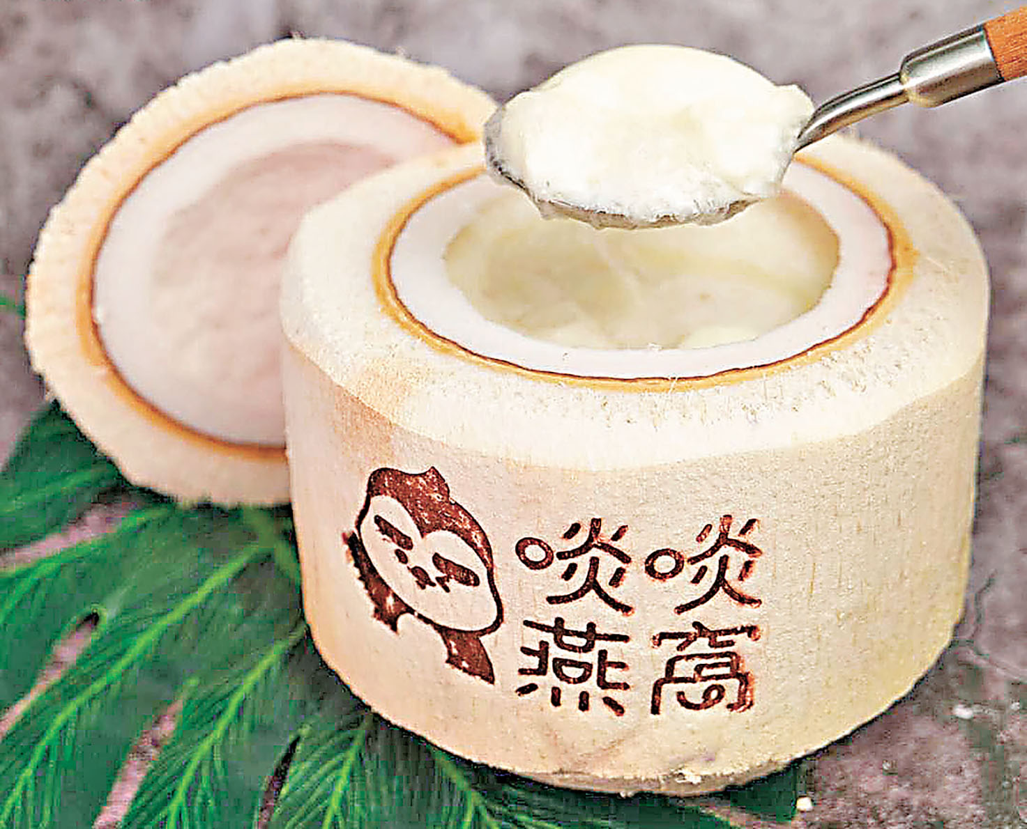 ■原個椰皇奶凍燕窩。