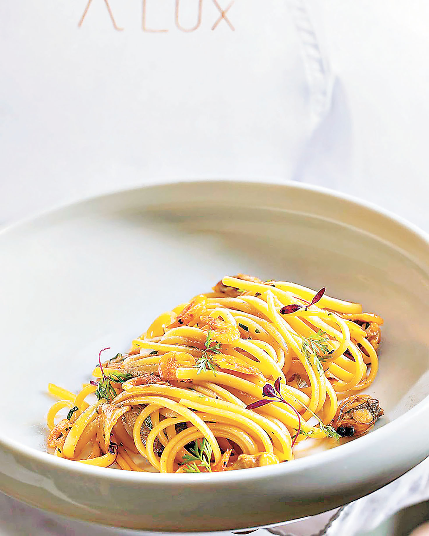 ■海鮮蜆肉扁意粉。