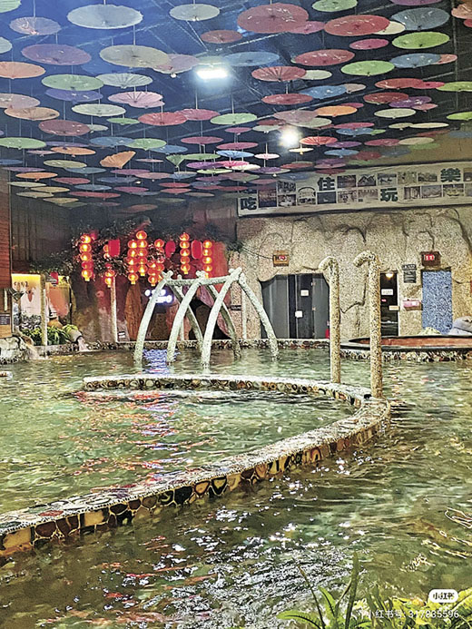 ■現場有多款草本溫泉。