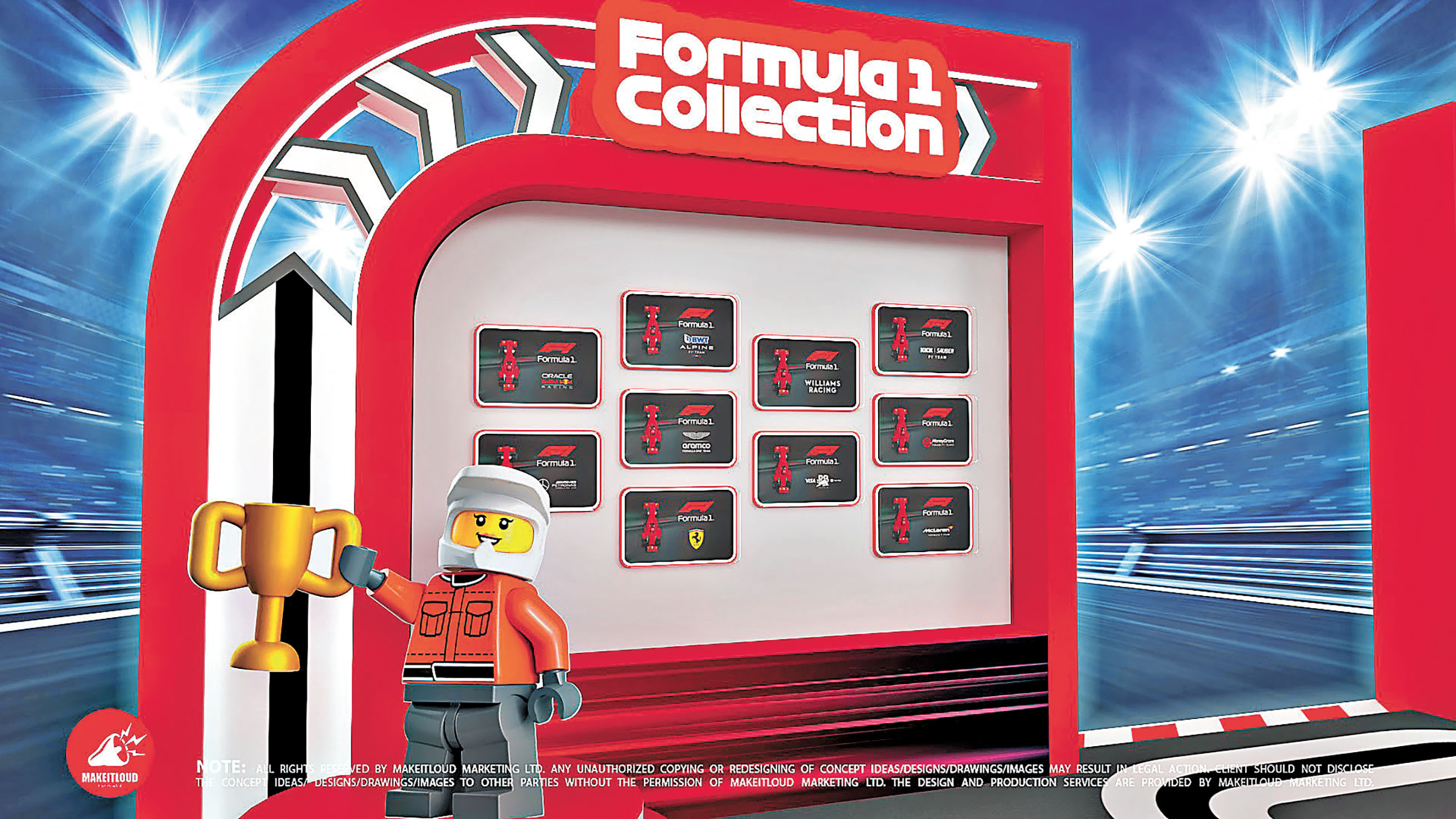■F1迷你賽車展品牆。