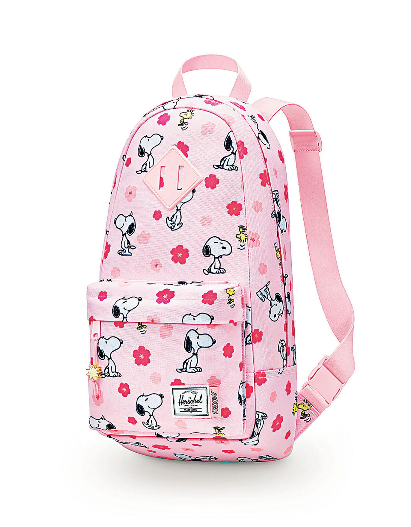 ■Herschel Heritage 肩孭袋及收納包:前者備有櫻花黑色和櫻花粉紅色(548元);後者只有櫻花黑色(448元)。