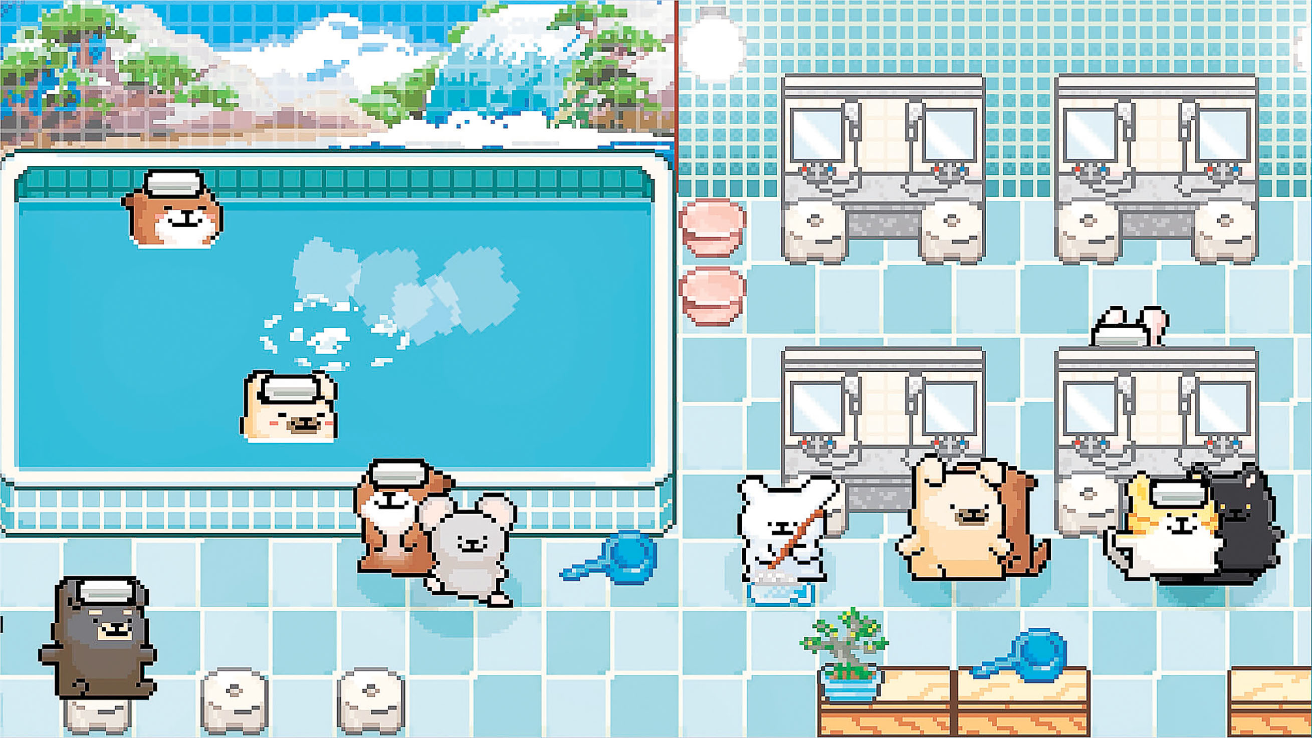 ■小動物們洗白白。