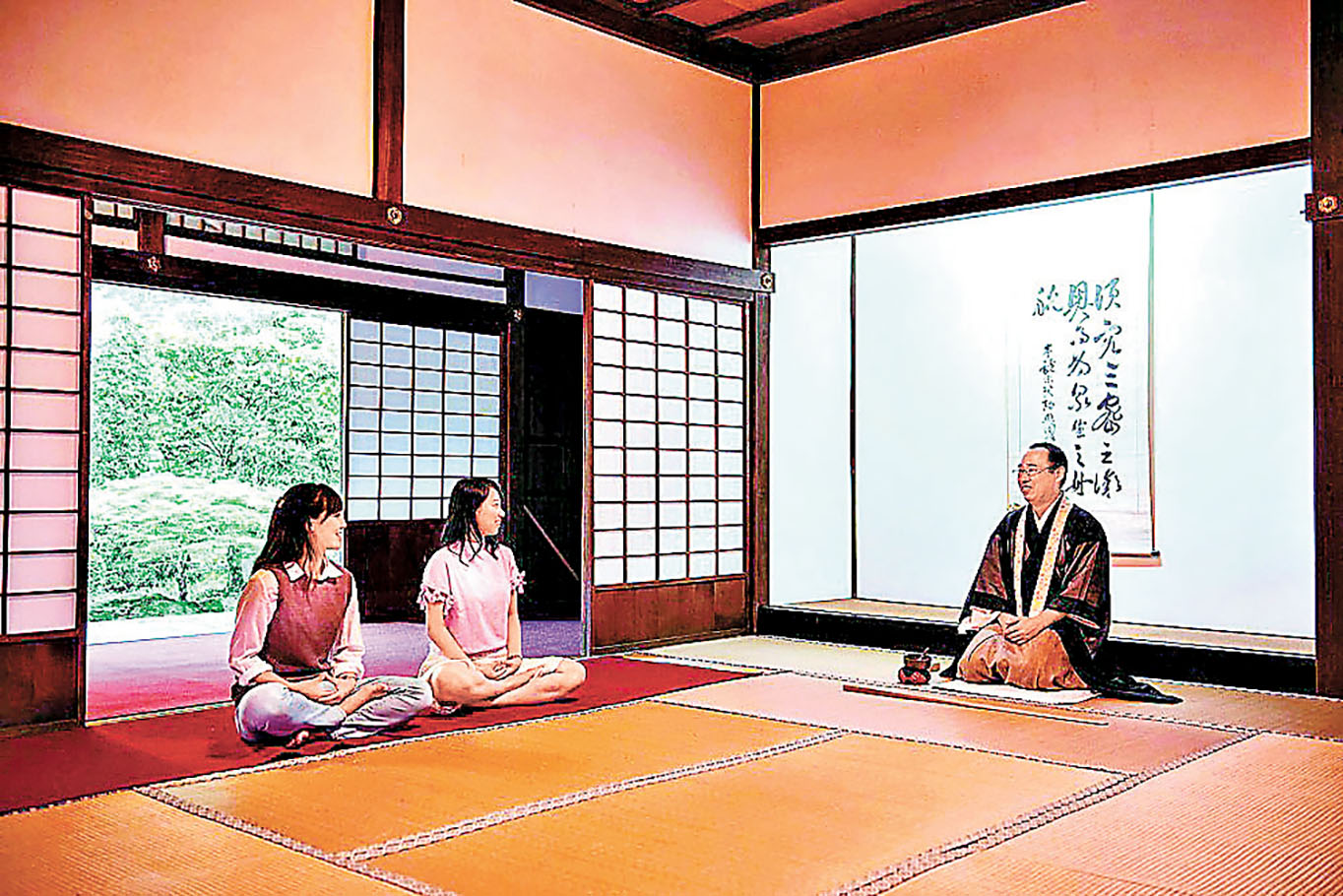 ■三井寺可讓遊客試試修禪。