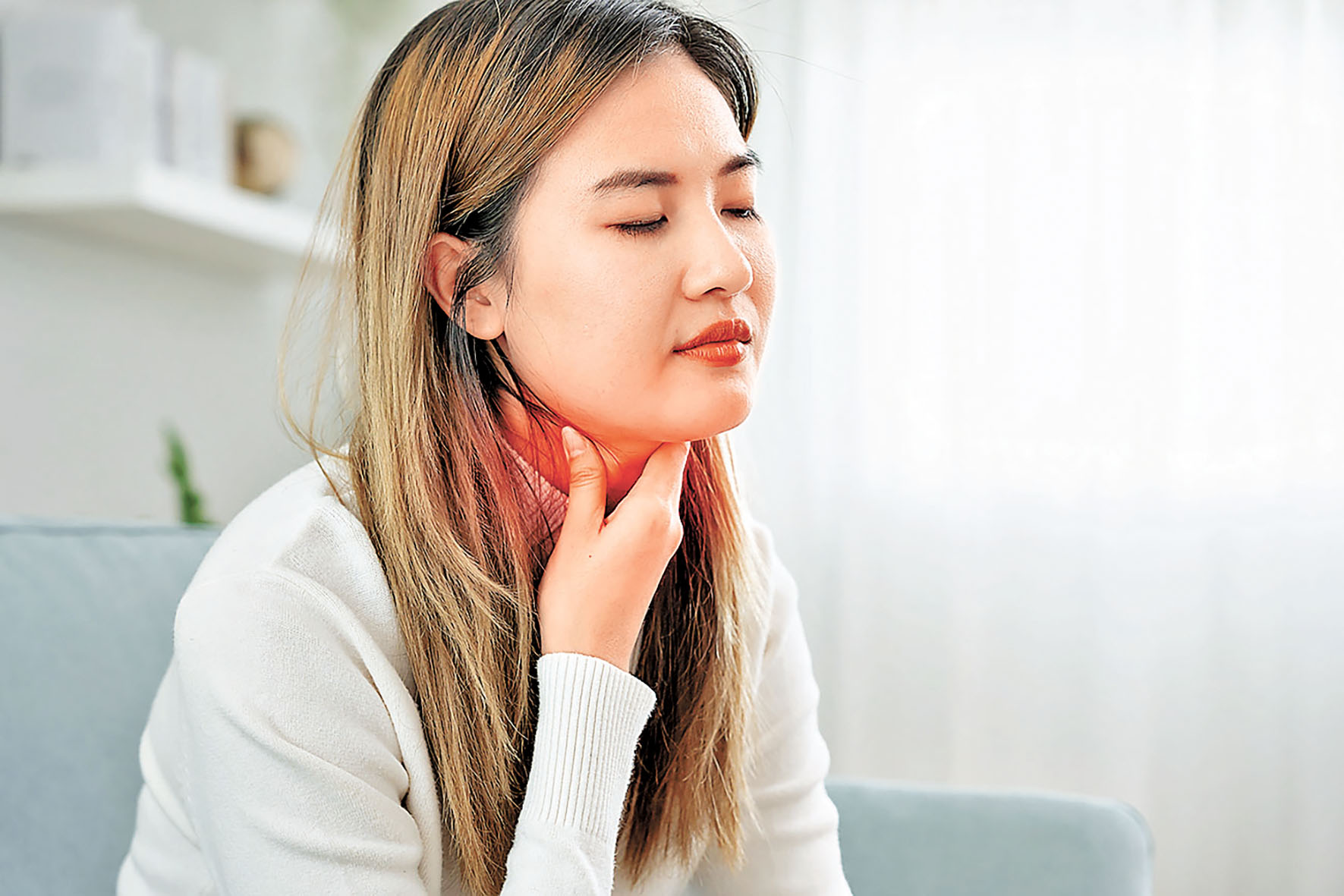 ■甲狀腺出現結節，患者會感受到頸腫。