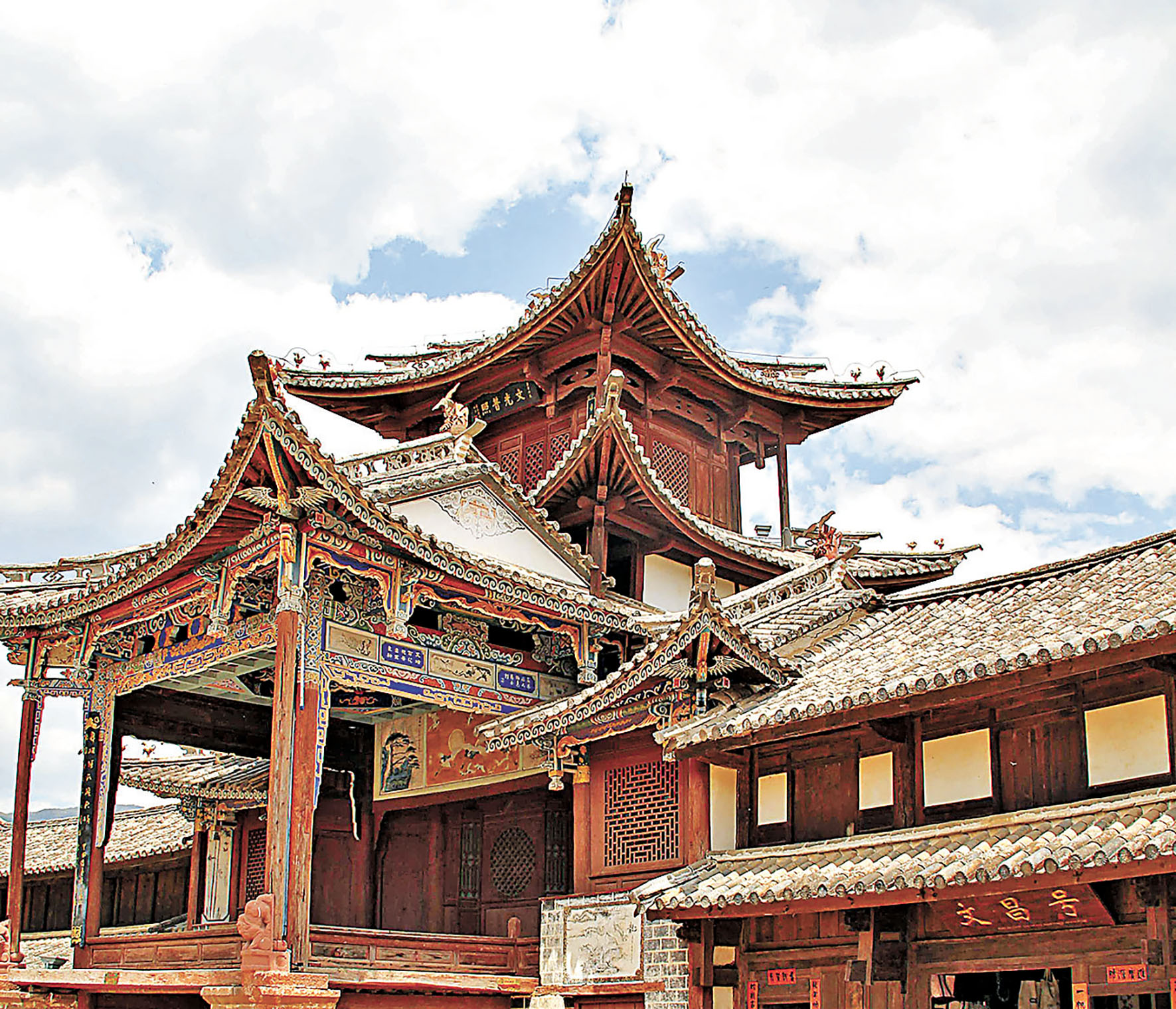 ■沙溪古鎮的古戲台是景點的標誌性建築。