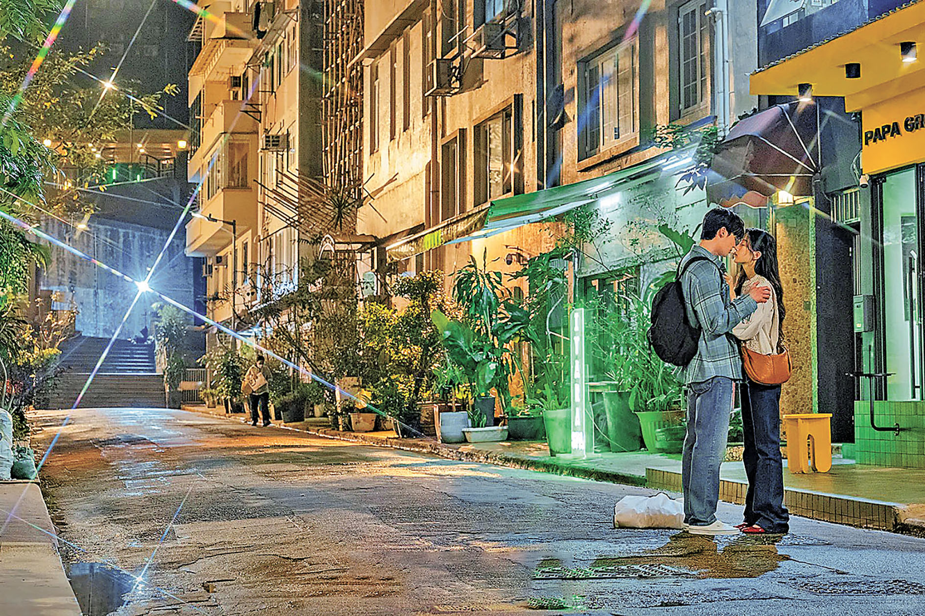 ■太子臺街邊擁吻。