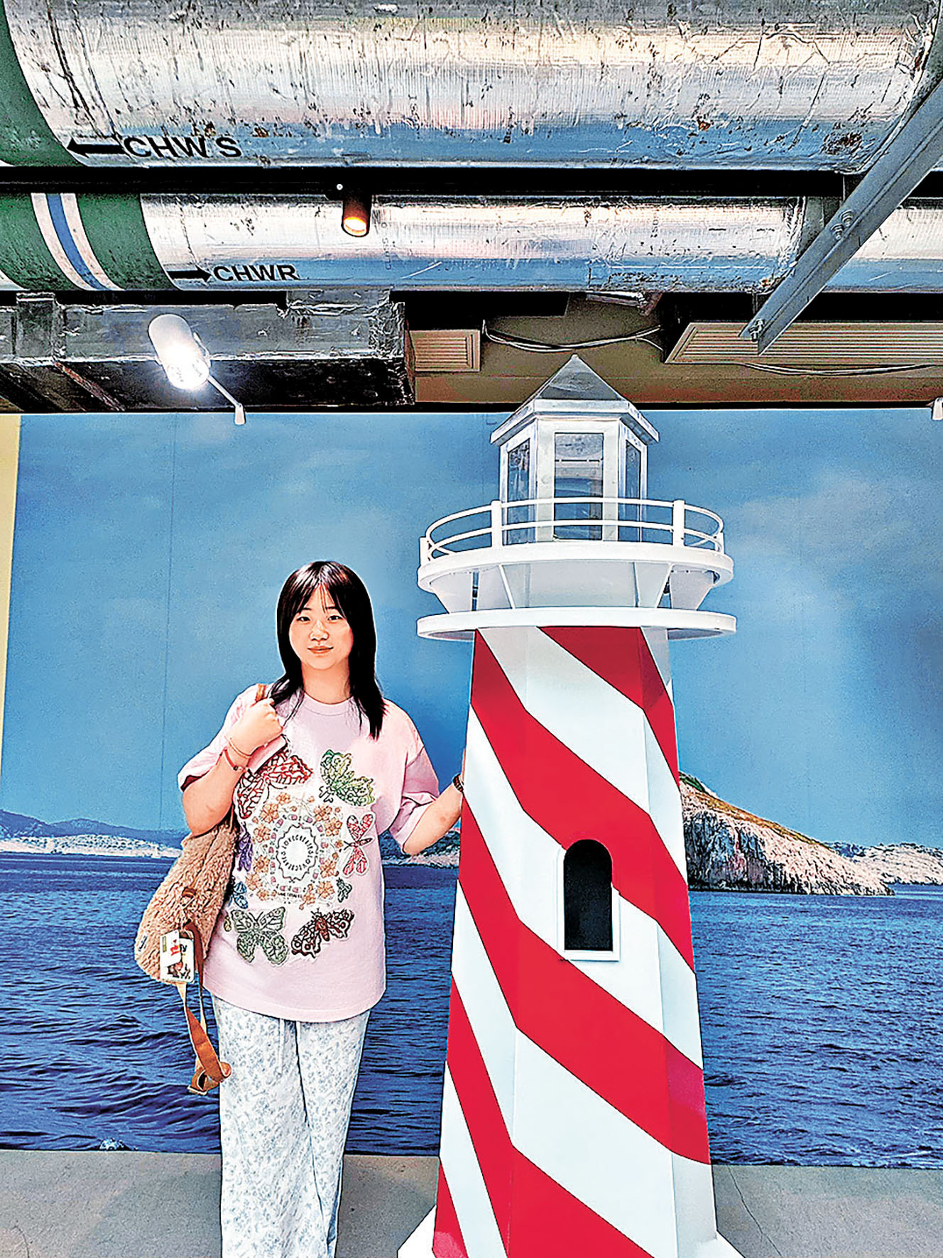 ■燈塔主題區的紅白條紋燈塔。