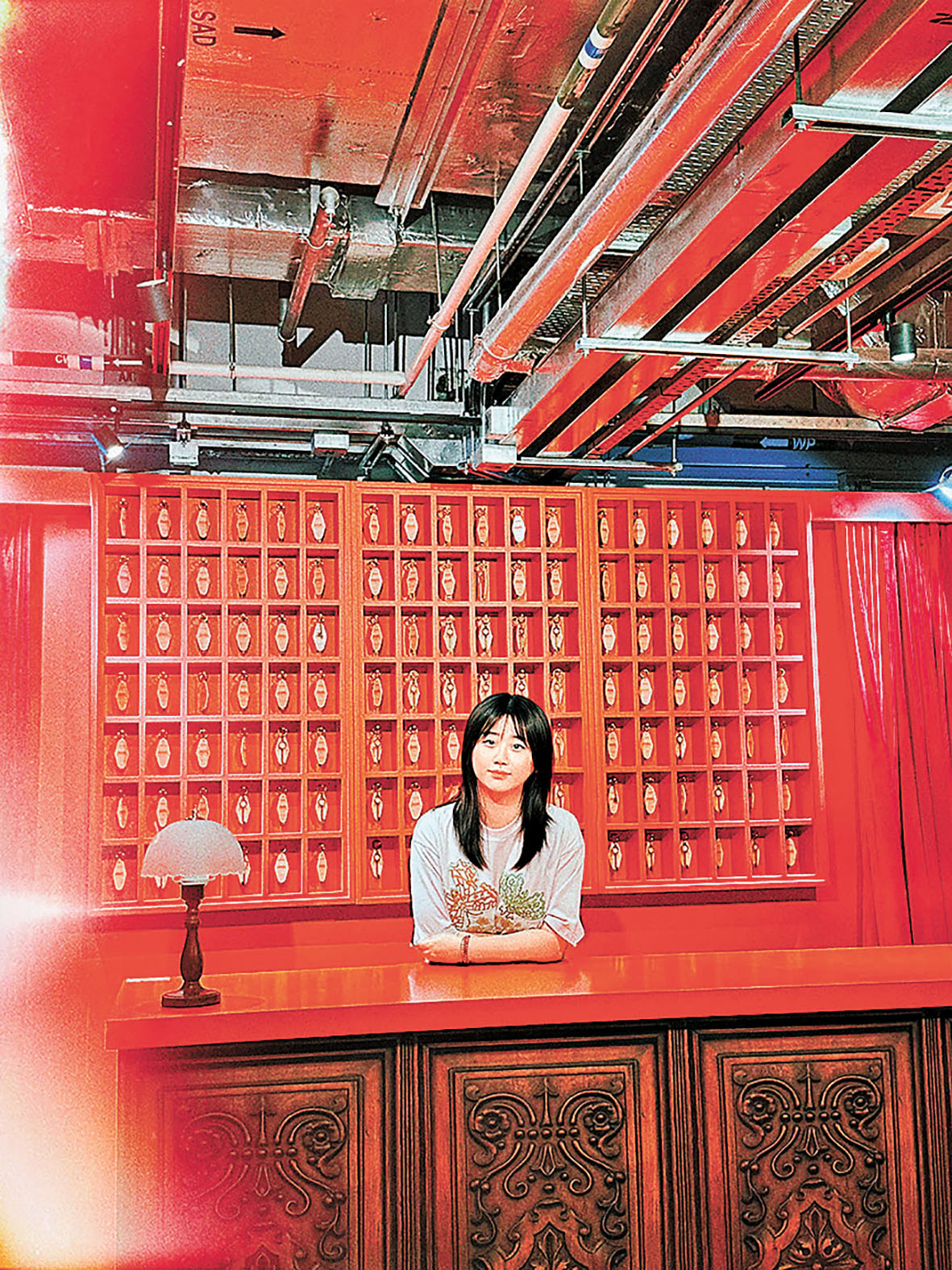 ■展覽仿造的電影同款接待處。