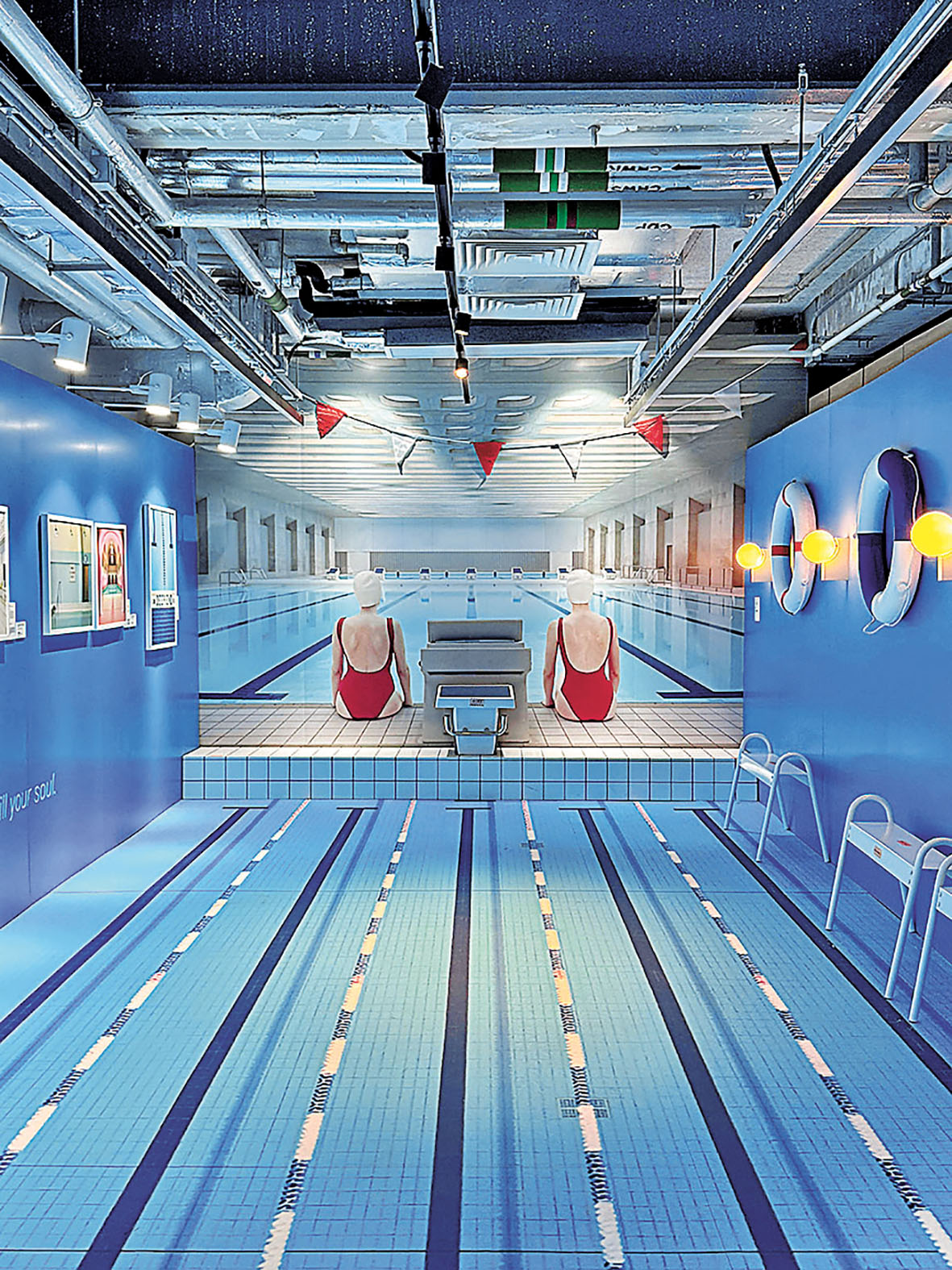 ■泳池主題區的「置中美學」。