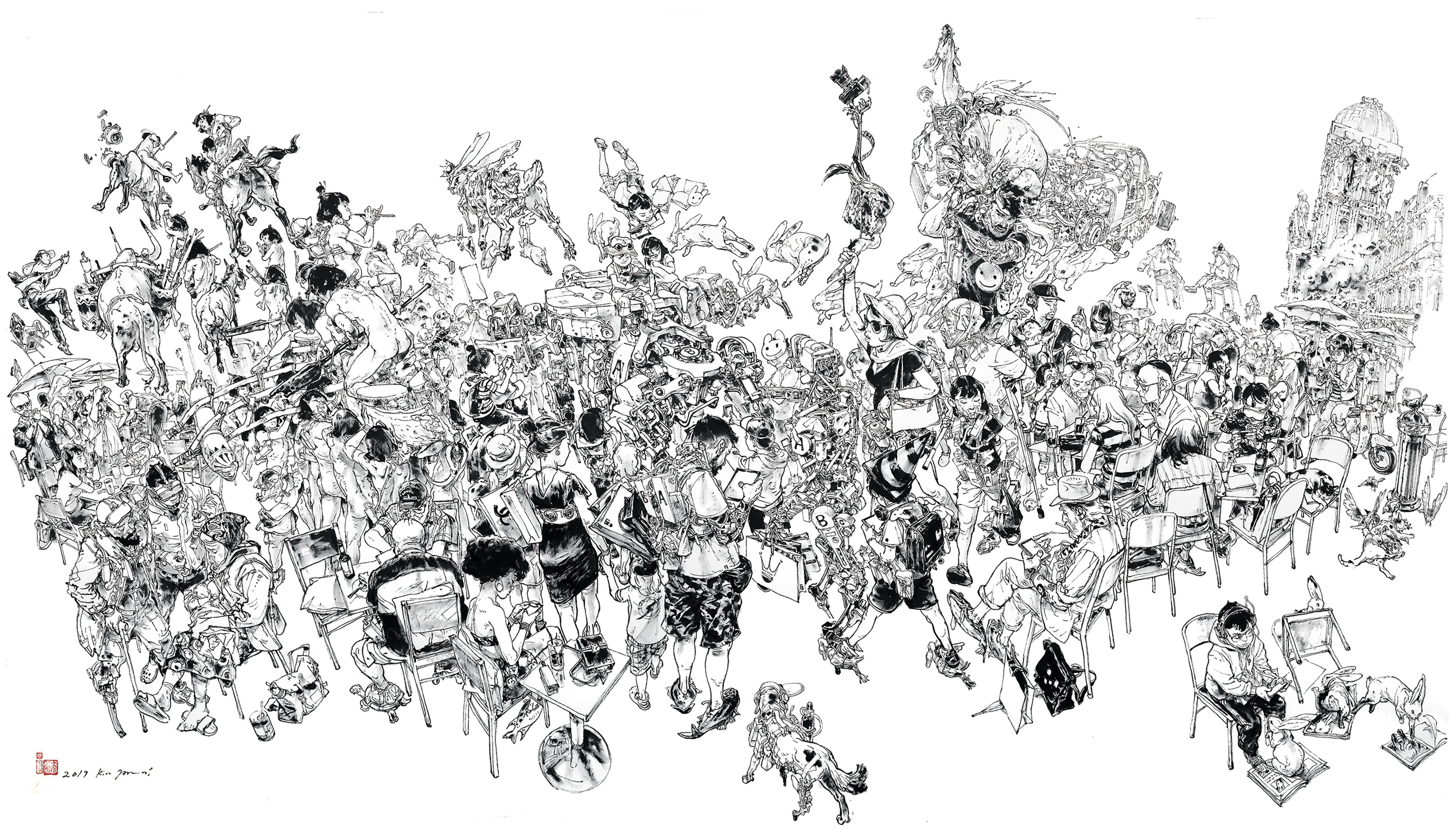 ■《聖馬可廣場的群像》為首度公開展出。