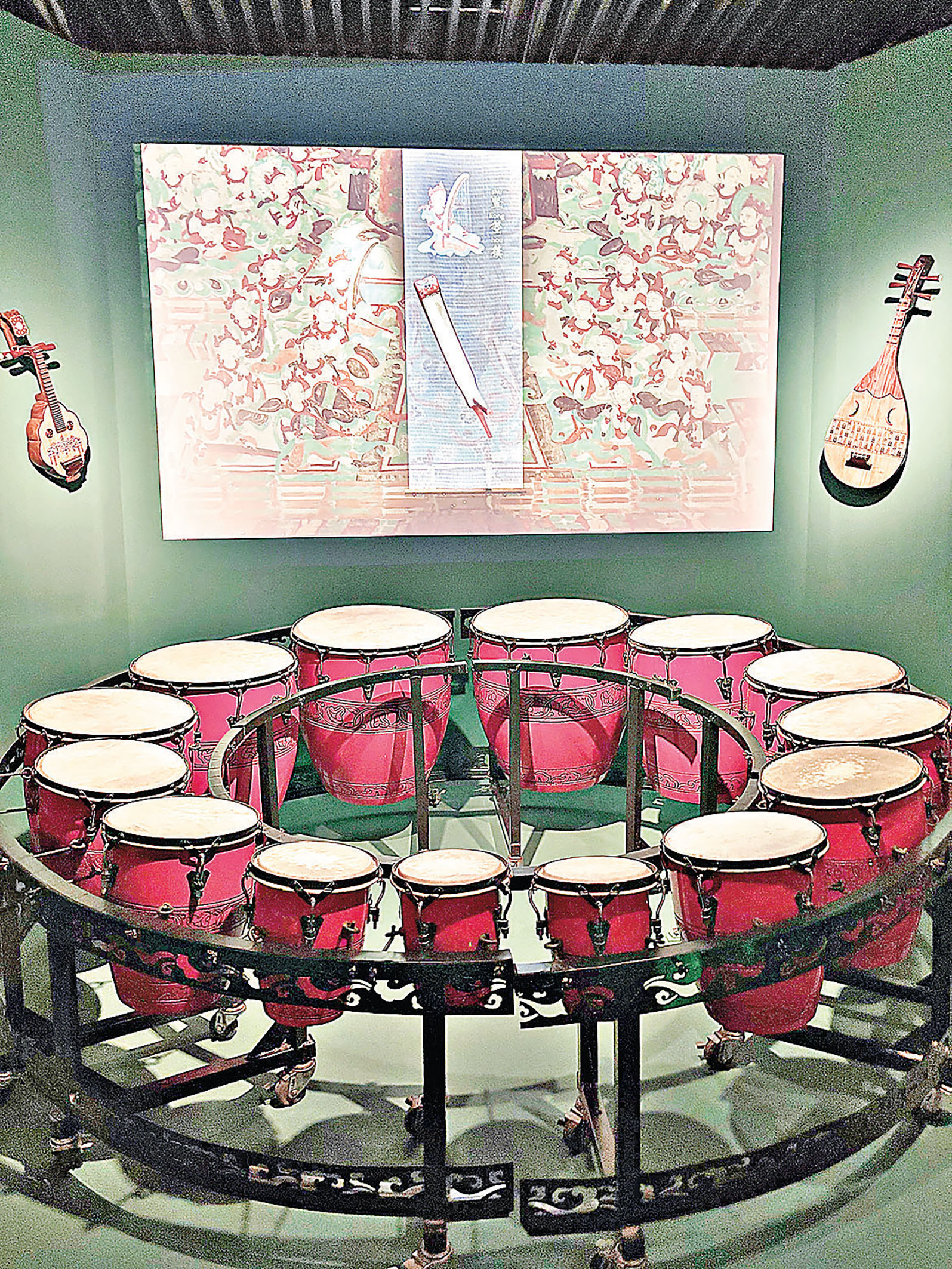 ■展覽也展示敦煌樂器。