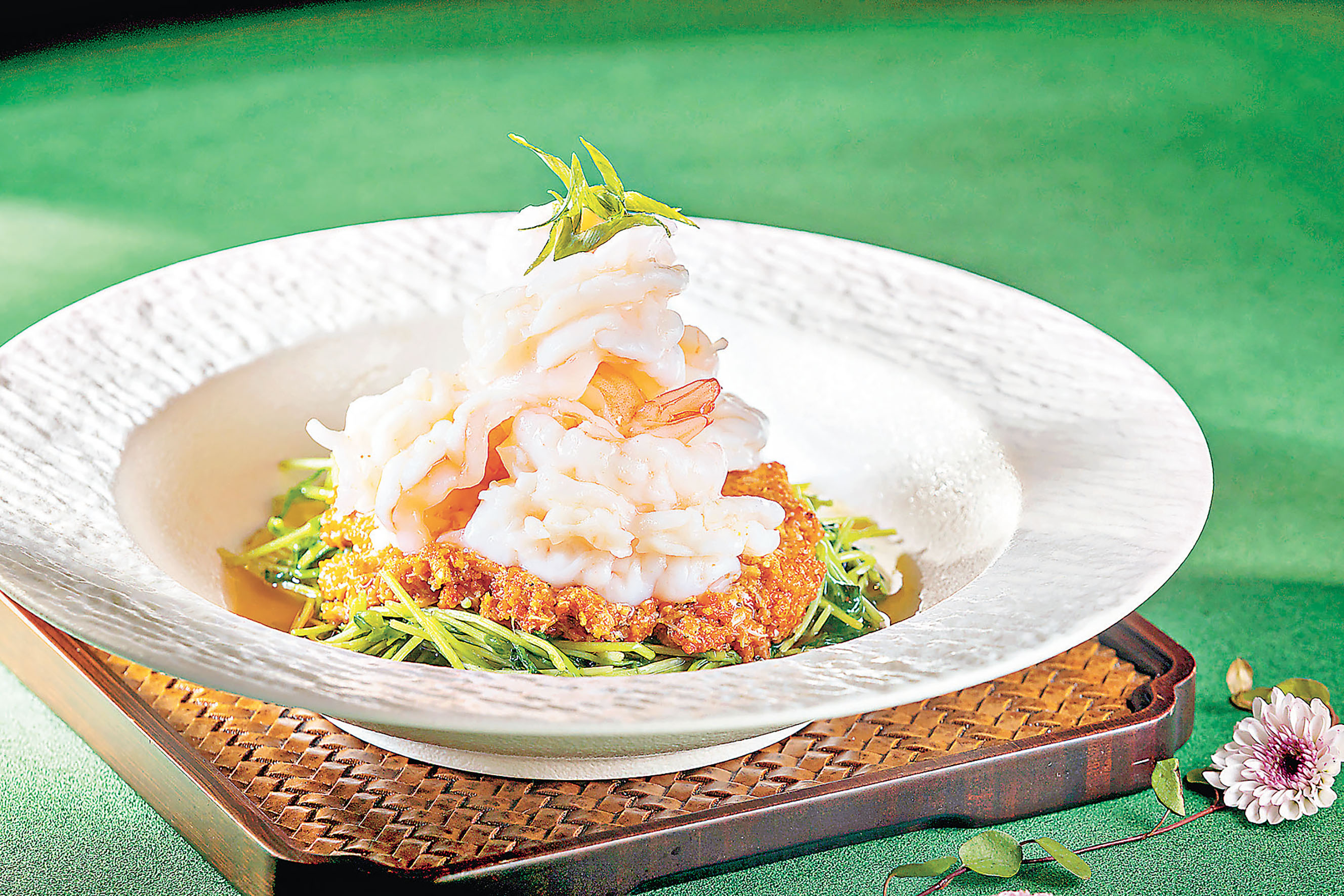 ■蟹乾粉翡翠牡丹蝦球