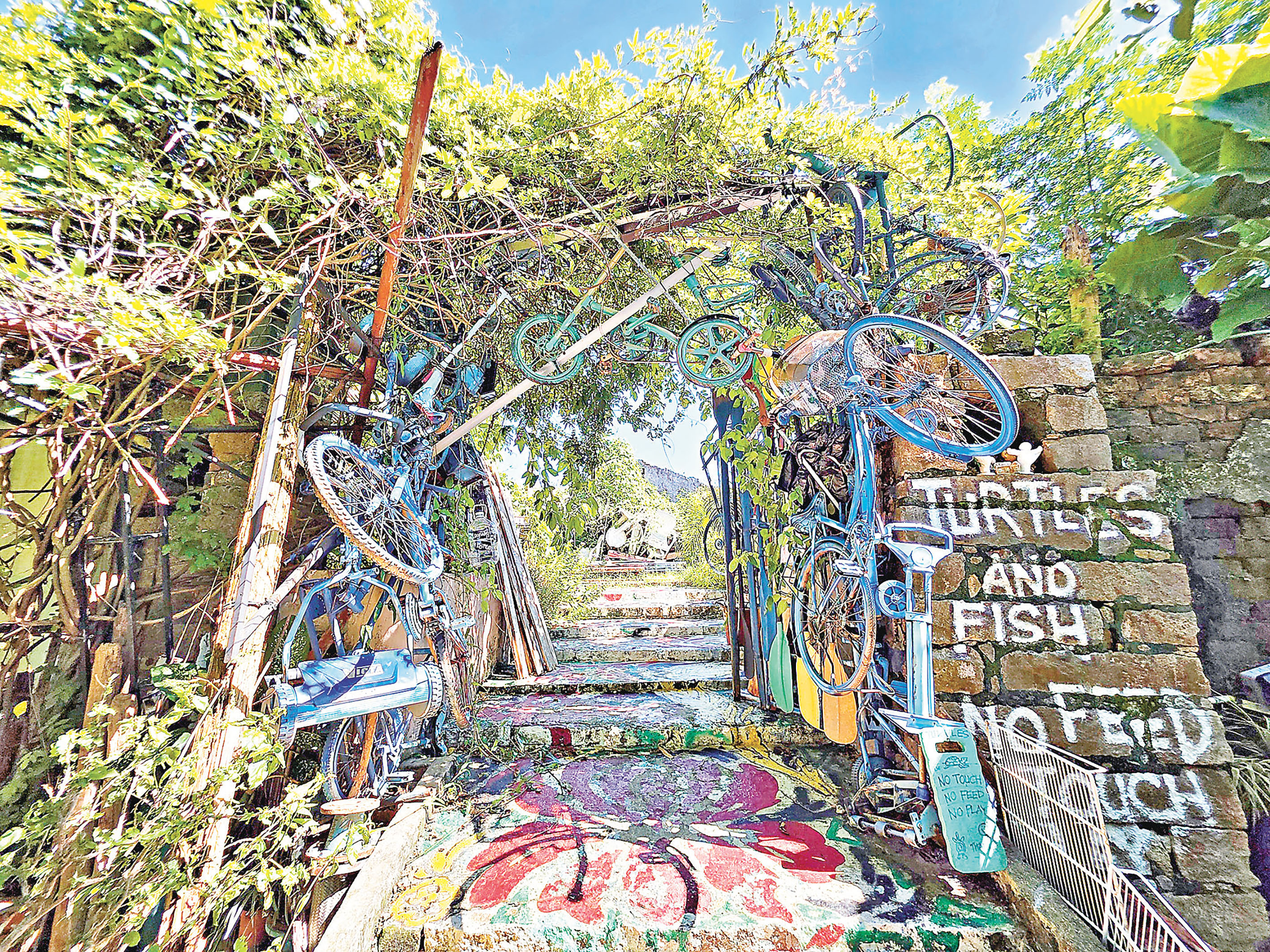 ■牛皮廠秘密花園活化成藝術空間。