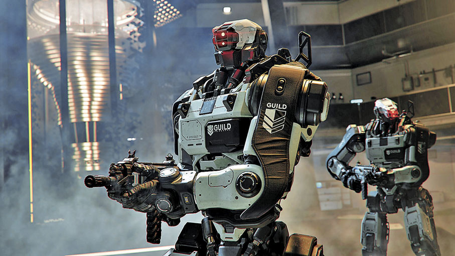 ■未來戰場中，機器人被大量應用。