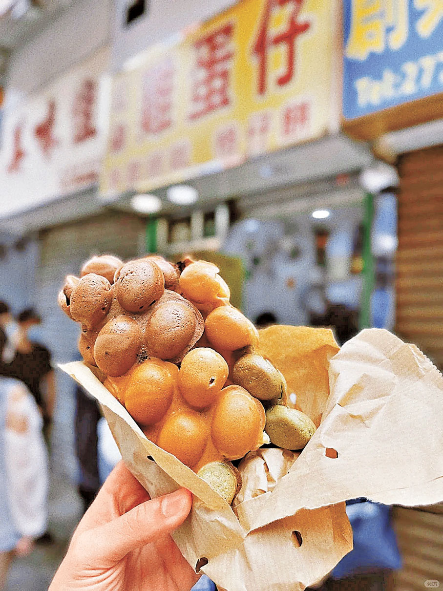 ■朱古力原味抹茶雞蛋仔，一次嘗三個口味。