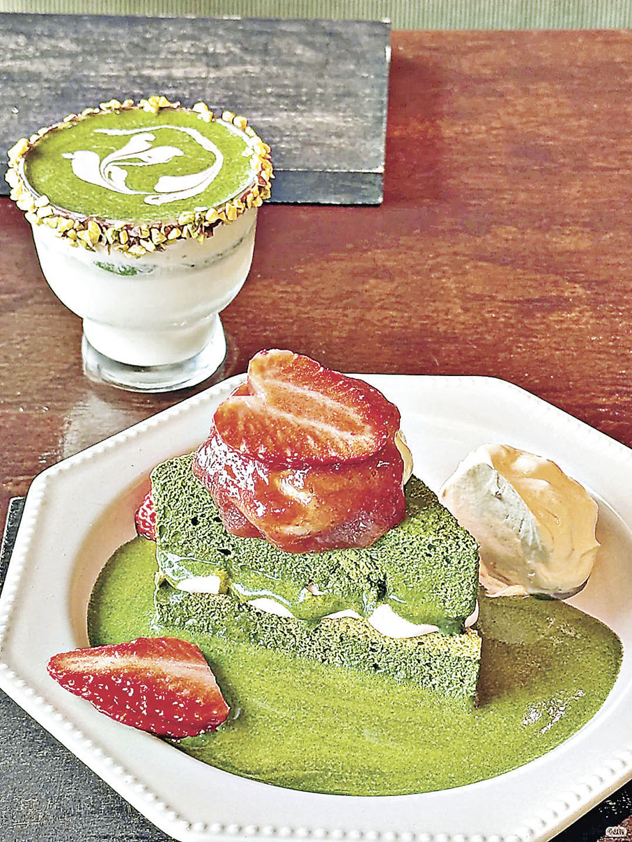 ■店家的抹茶蛋糕及特調飲品顏值滿分。小紅書@Astra