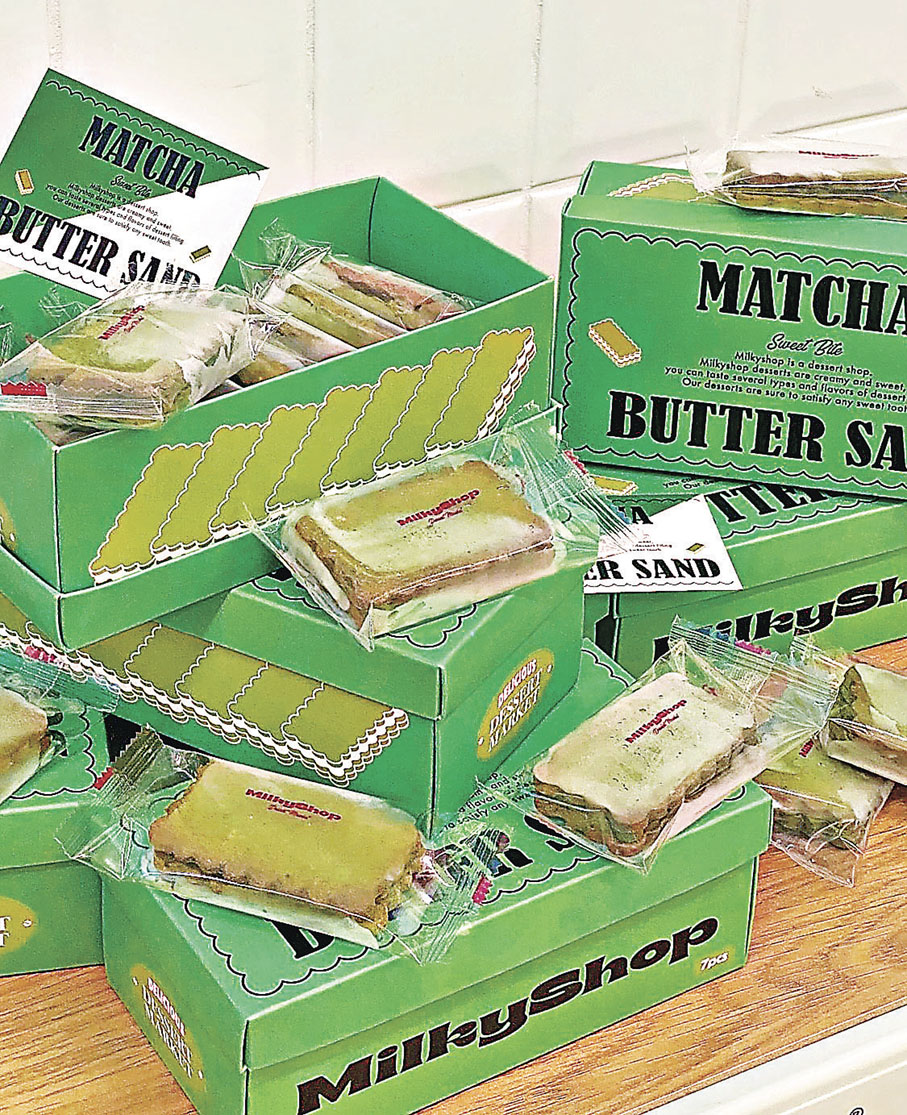 ■抹茶口味夾心餅乾好吃不膩。