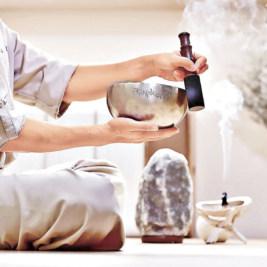 ■喜馬拉雅頌缽音療能夠深度解壓。