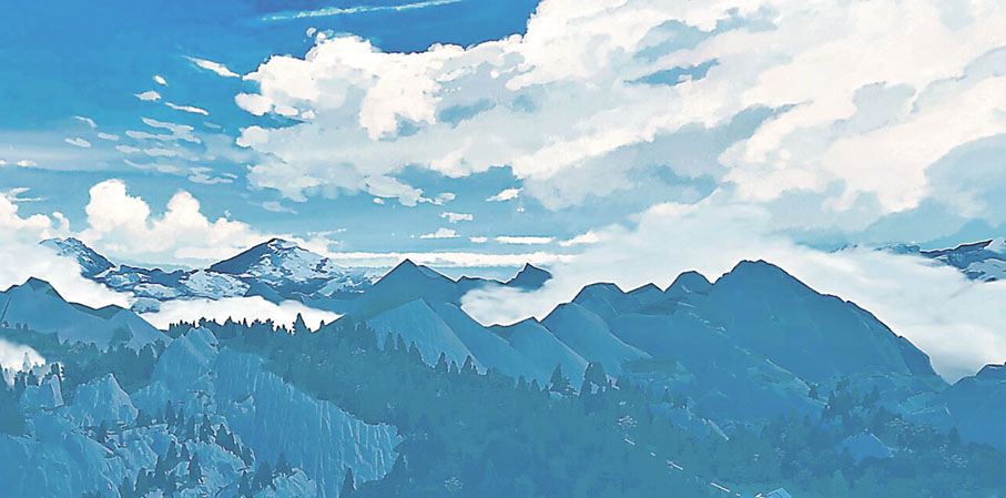 ■登山時的風景很美。