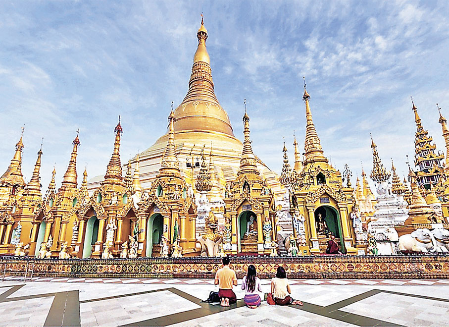 ■大金塔金碧輝煌，馳名國際。