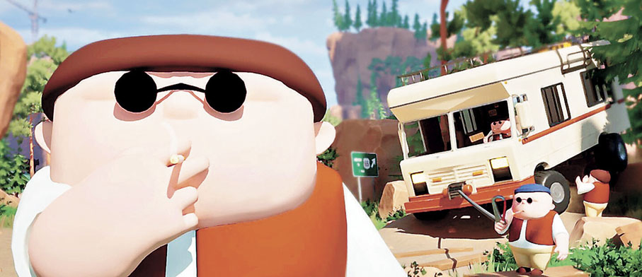 ■與朋友一起駕駛房車逃生。