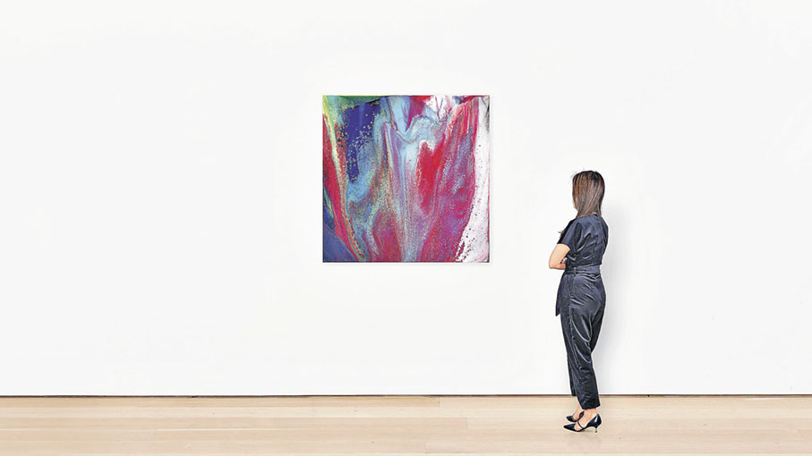 ■權賢珍的《視覺之詩》系列作品於佳士得2022年以12.6萬港元拍出。