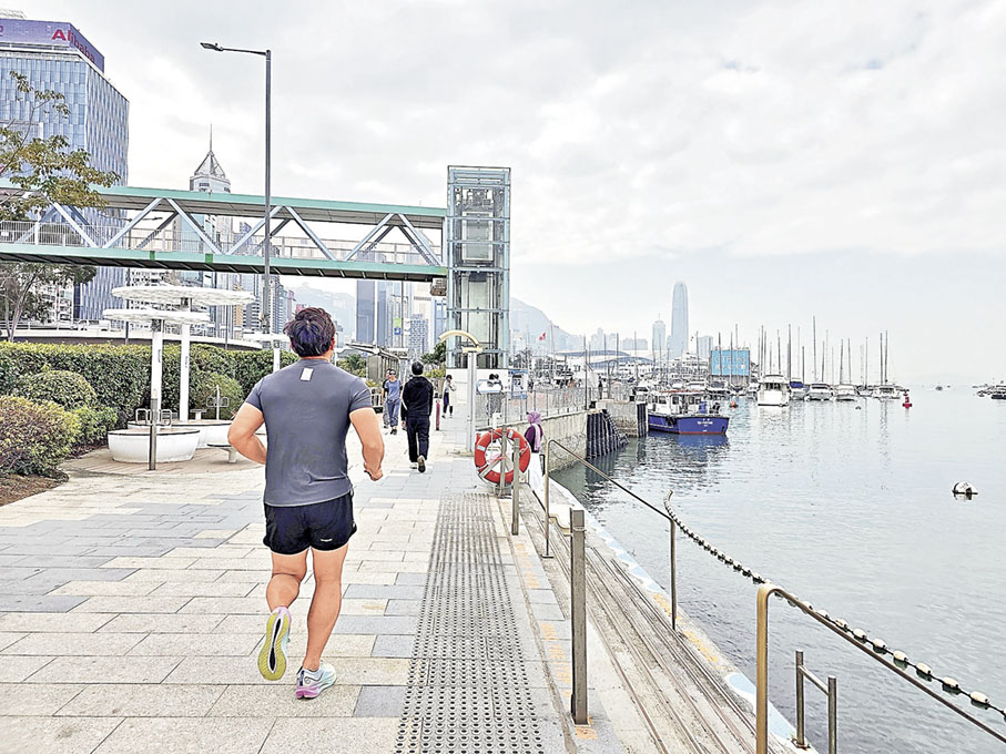■維港海濱長廊銅鑼灣段非常適合跑步。