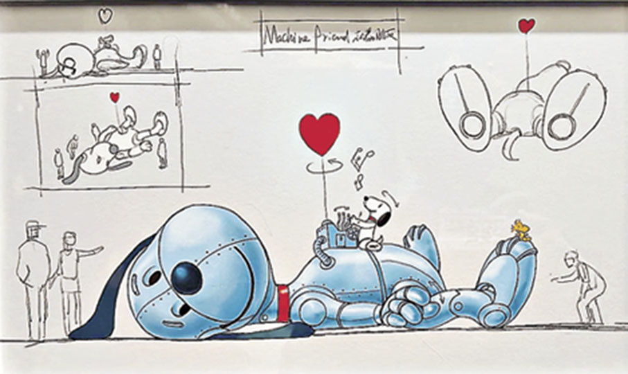 ■巨型機械史努比裝置的設計手稿也是展品之一。 小紅書@Anthony