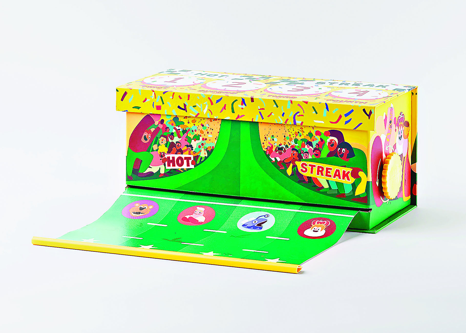 ■抽拉式跑道地圖，收納方便。