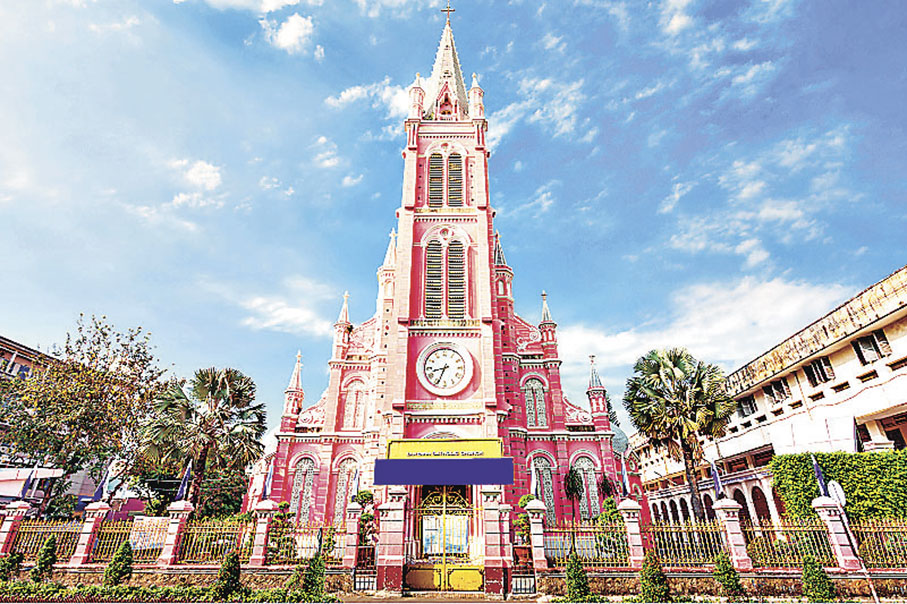 ■粉紅教堂裝修風格充滿法國殖民色彩。