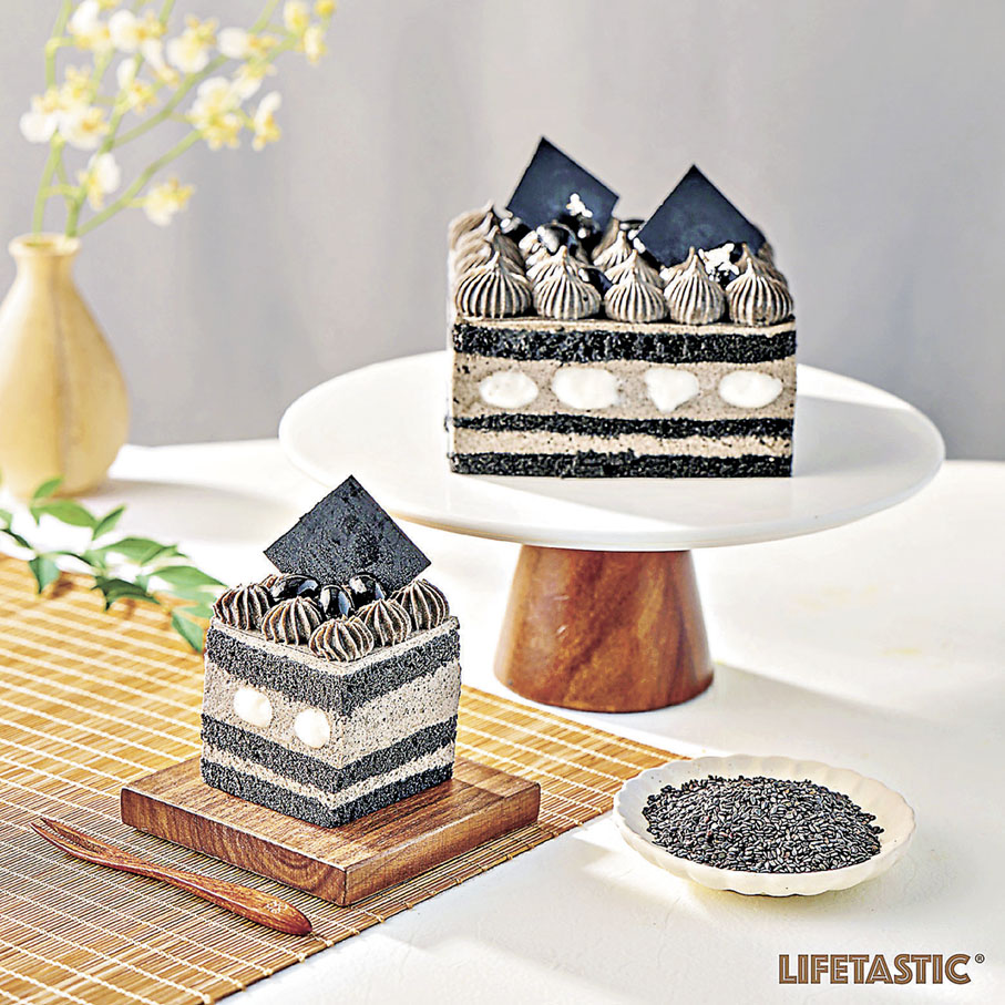 ■LIFETASTIC的黑芝麻麻糬蛋糕有不同尺寸選擇。