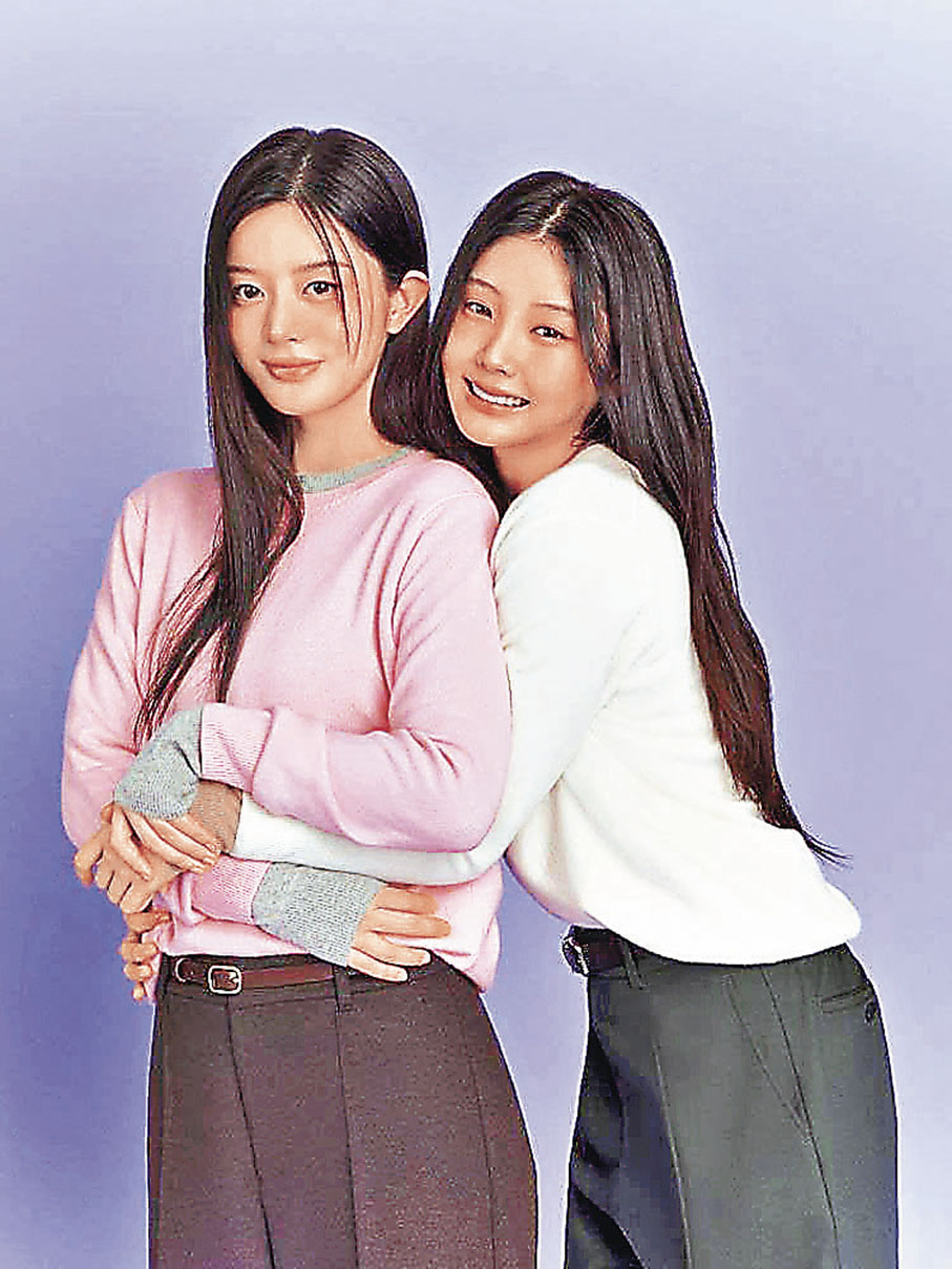 ■MINJU（左）與WONHEE穿上日常甜美的UNIQLO 針織系列。