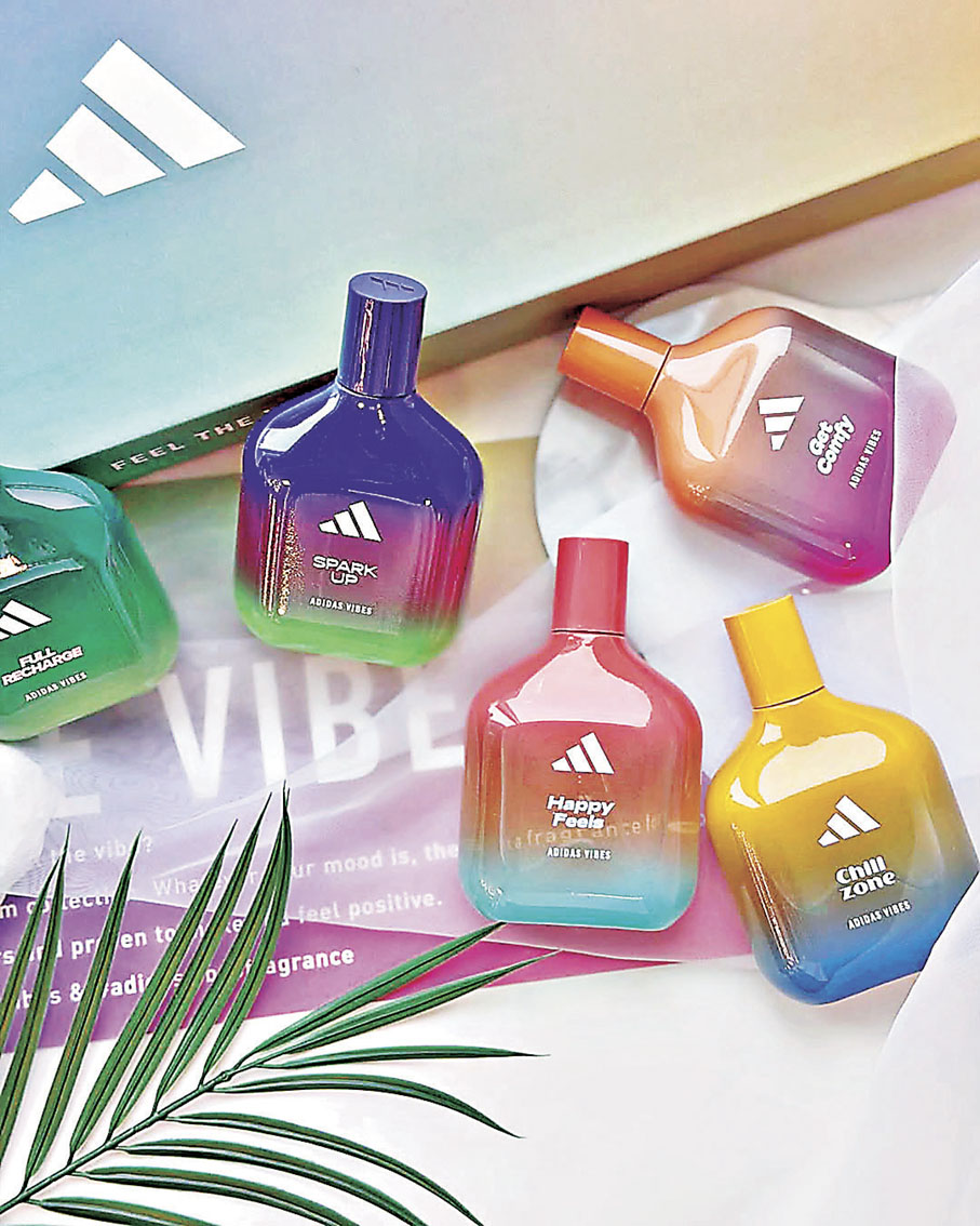 ■adidas「Vibes」香水系列色彩繽紛。