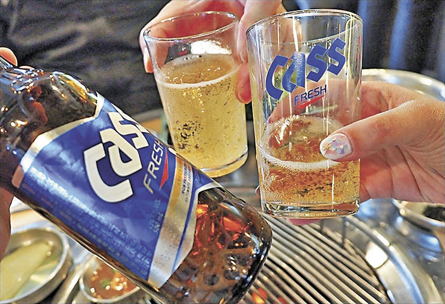 ■韓國土產啤酒Cass易入口及不易喝醉。
