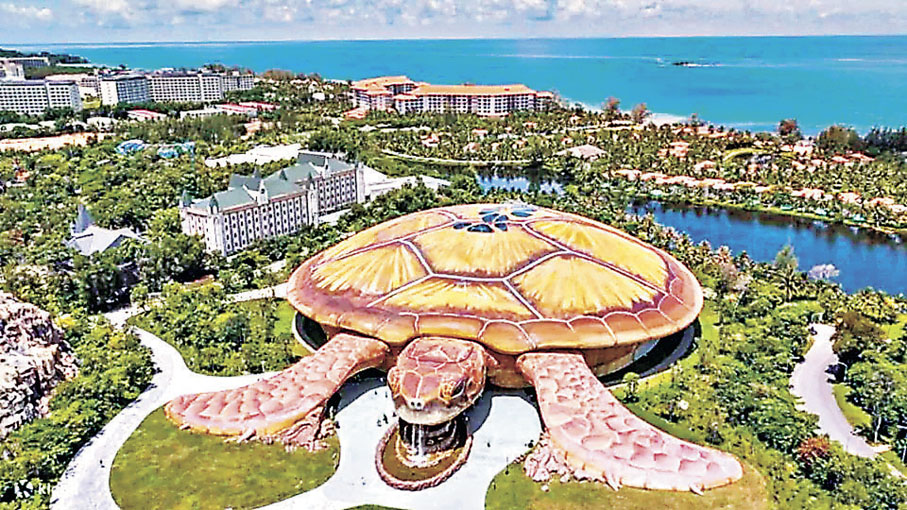 ■珍珠樂園的海龜水族館外形搶眼。