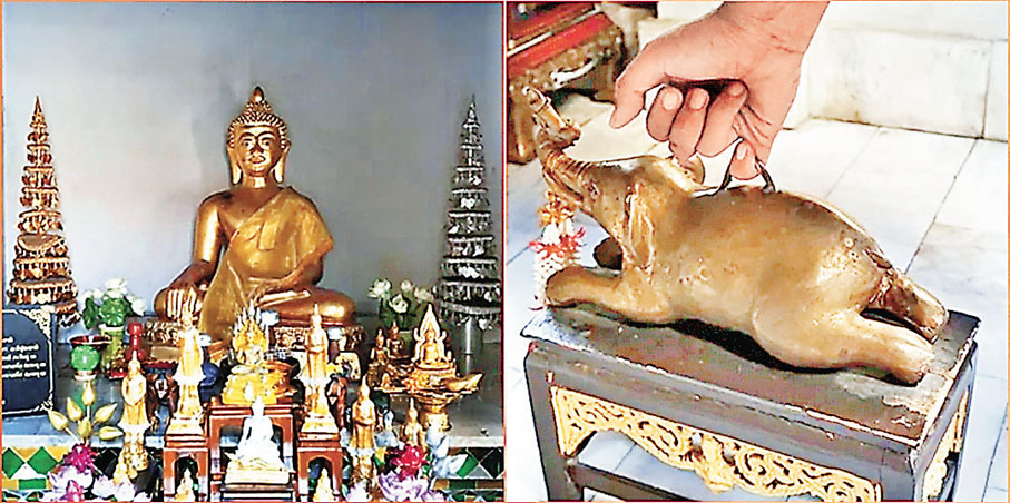 ■帕辛寺許願時用右手小指勾着象背上的銅環，如果能將小象勾起來，願望將會實現！