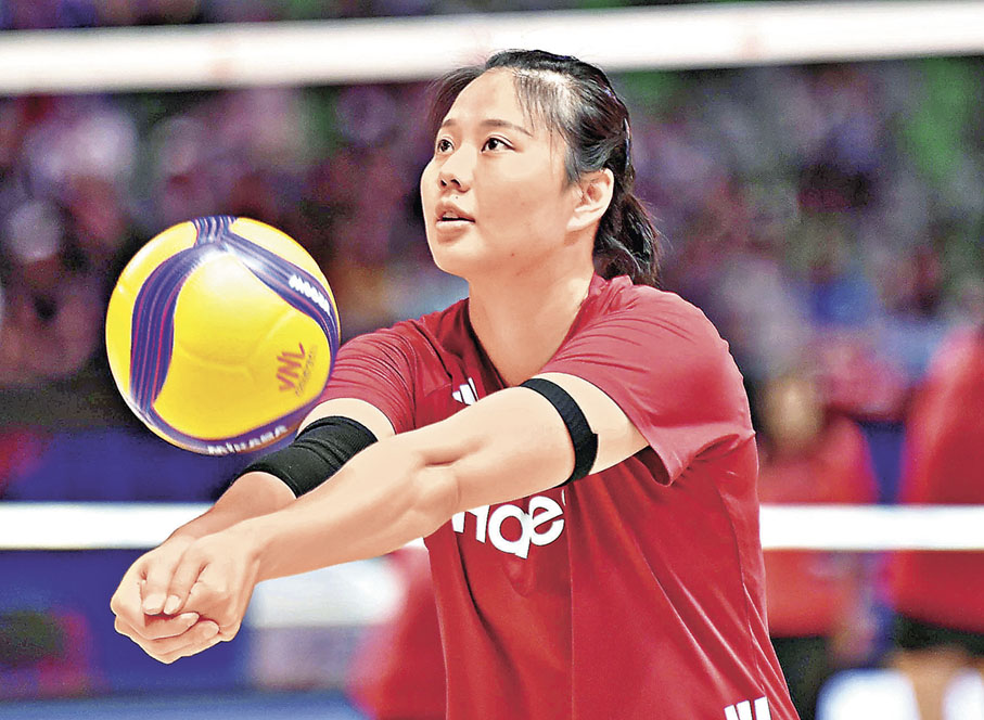 ■中國女排隊長龔翔宇帶領隊員備戰香港站賽事。 新華社