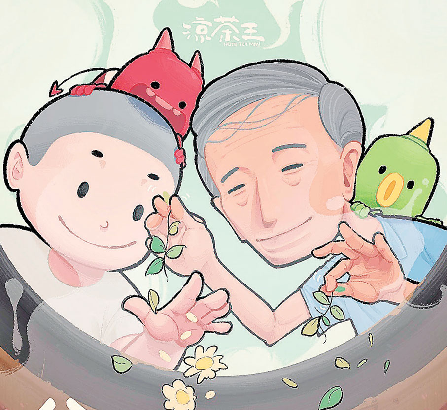 ■阿松（左）與師傅。