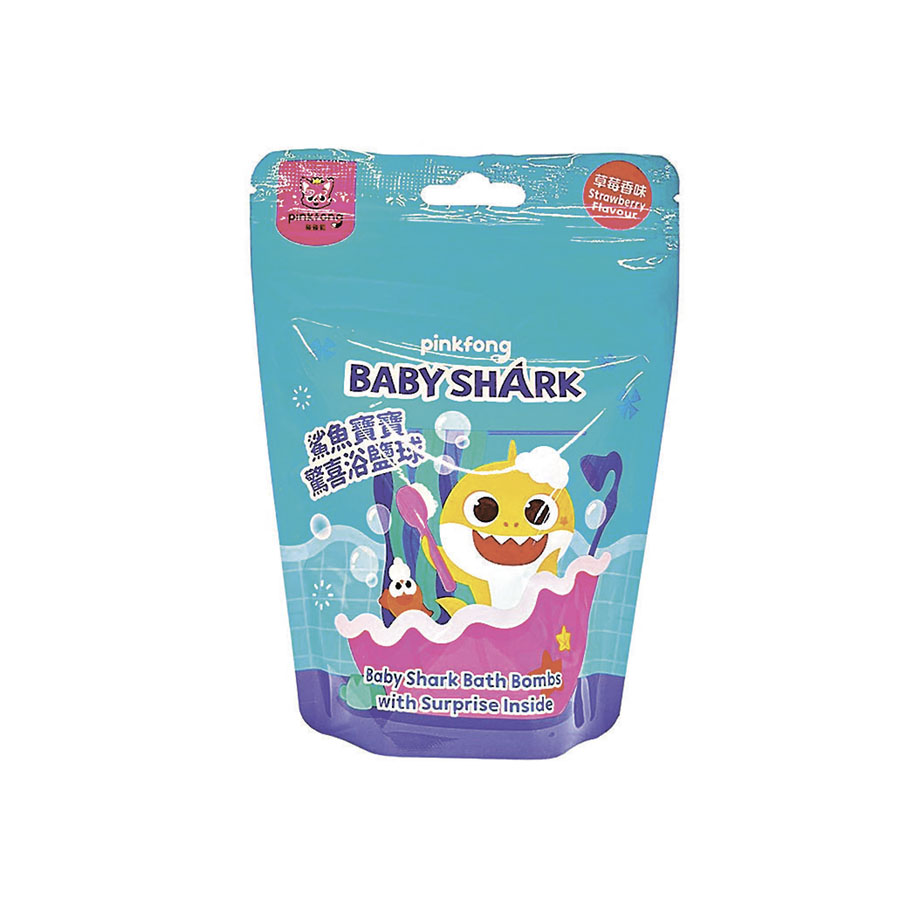 碰碰狐Pinkfong 鯊魚寶寶驚喜浴鹽球（草莓香味）約37元