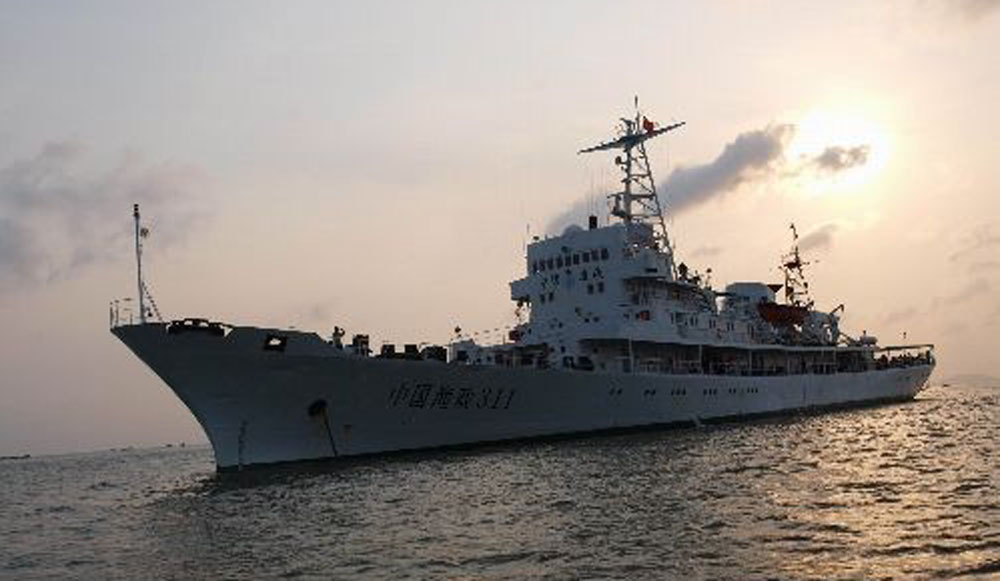 　　圖：中國漁政311號船去年起巡遊南海，履行漁政執法重任（網絡圖片）
