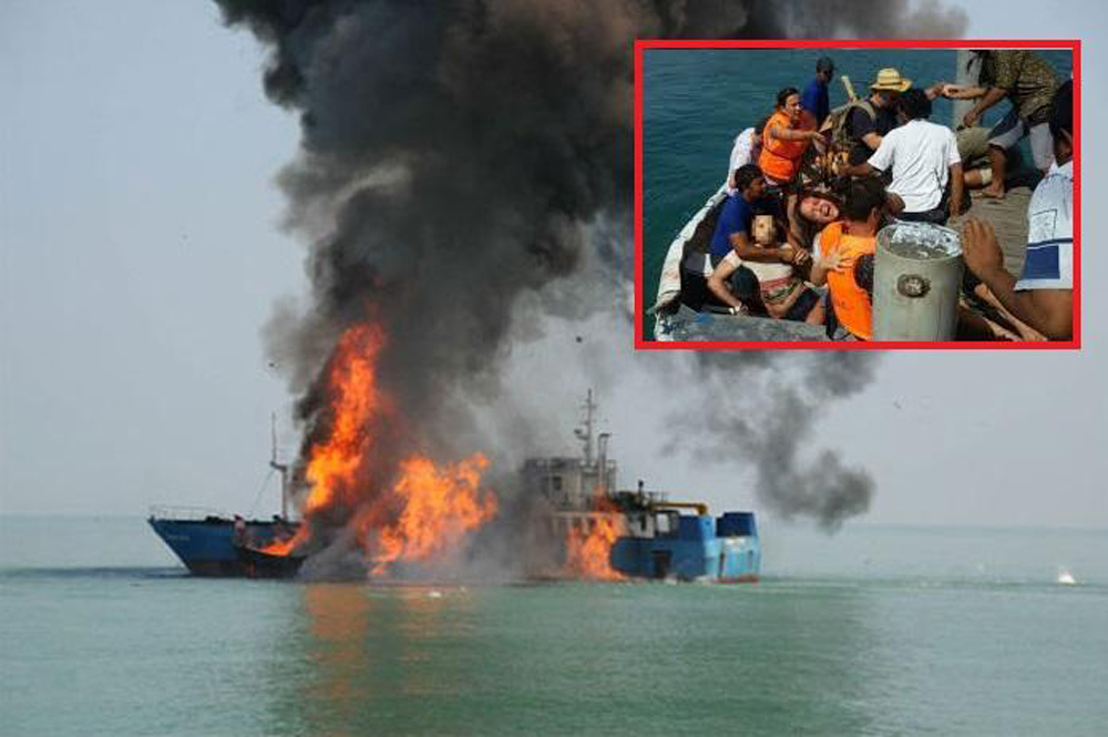   圖：峇里島觀光船發生爆炸   網上圖片