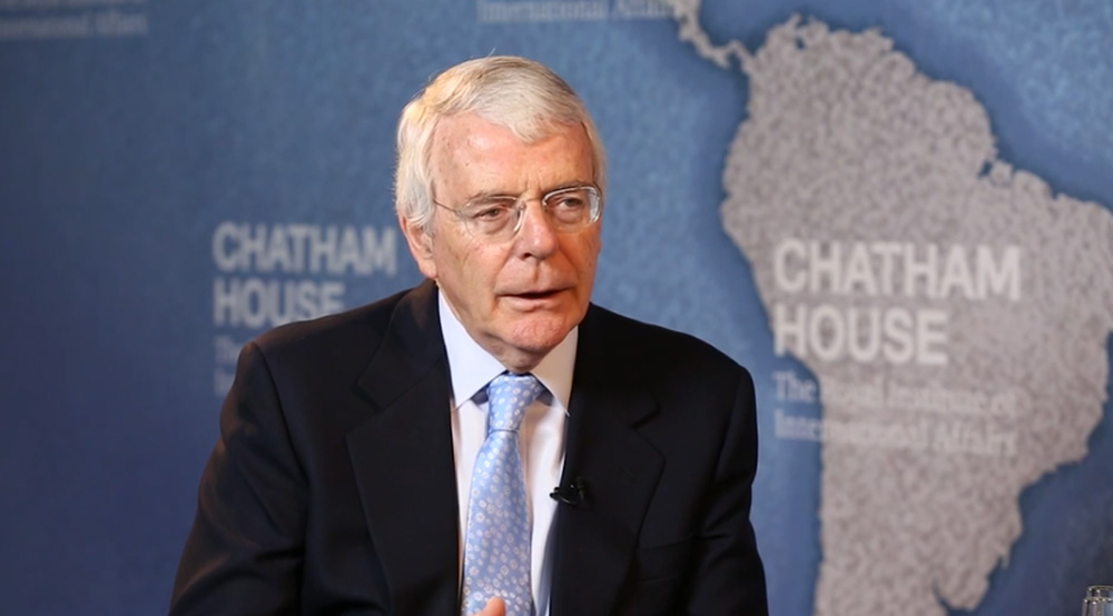 　　圖：英國前首相馬卓安 大公報記者李威攝