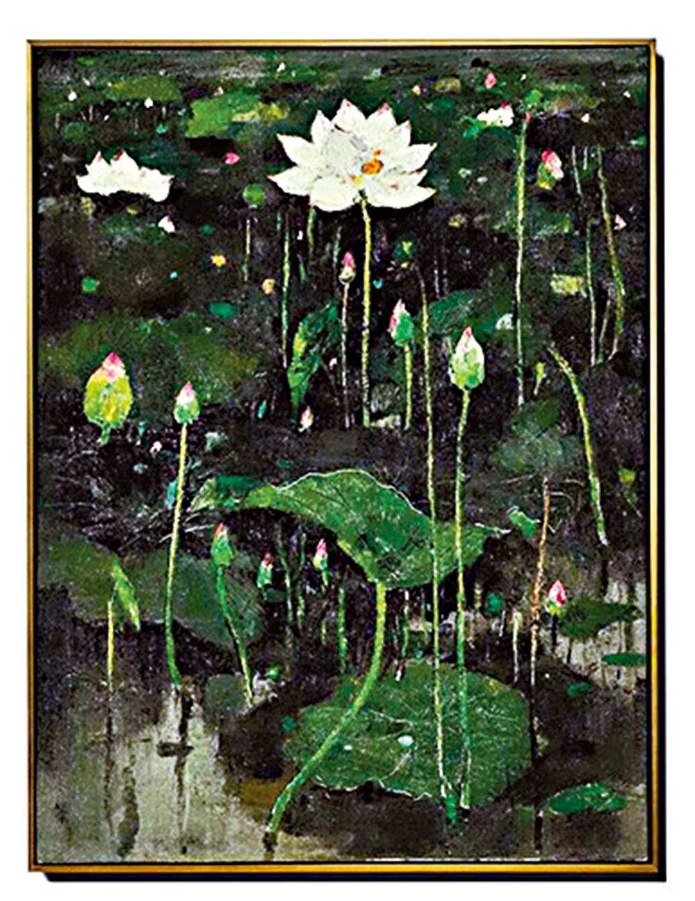 　　圖：吳冠中的油畫《荷花》於今年春拍中破億元成交/資料圖片