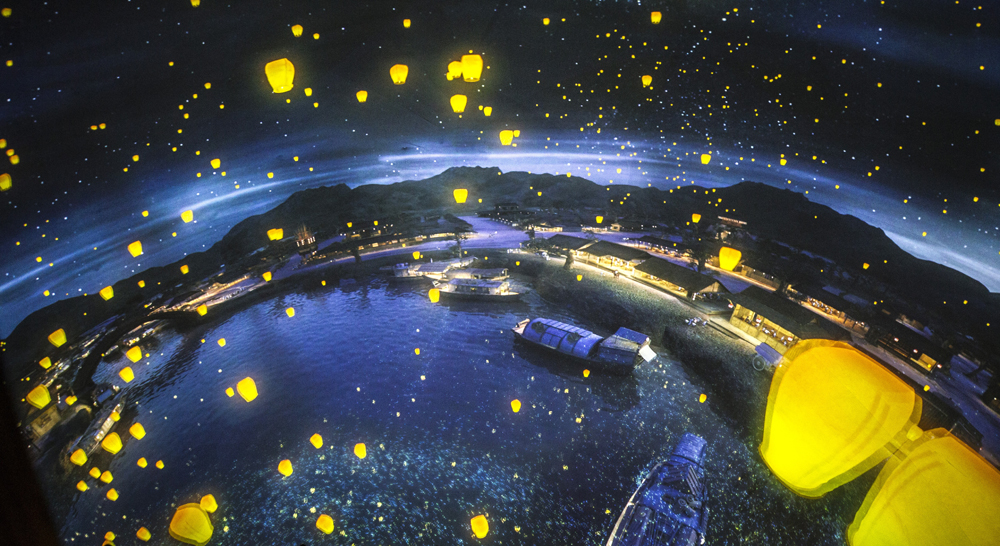 　　圖：「汴河碼頭」球幕影院播放影片截取畫面片段\主辦方供圖