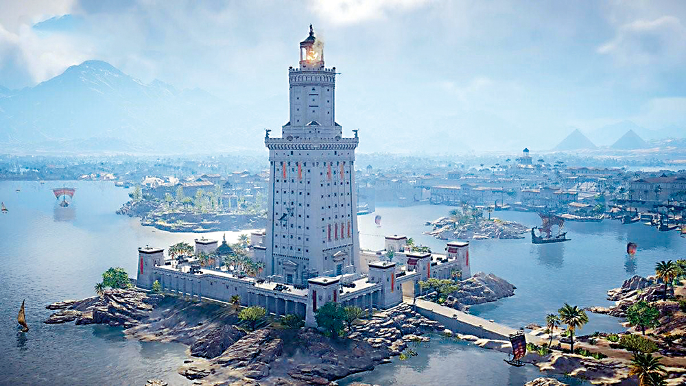 　　圖：亞歷山大燈塔在遊戲《刺客信條》中被復原