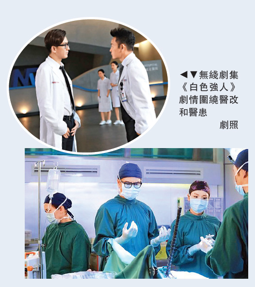 　　圖：無綫劇集《白色強人》劇情圍繞醫改和醫患/劇照