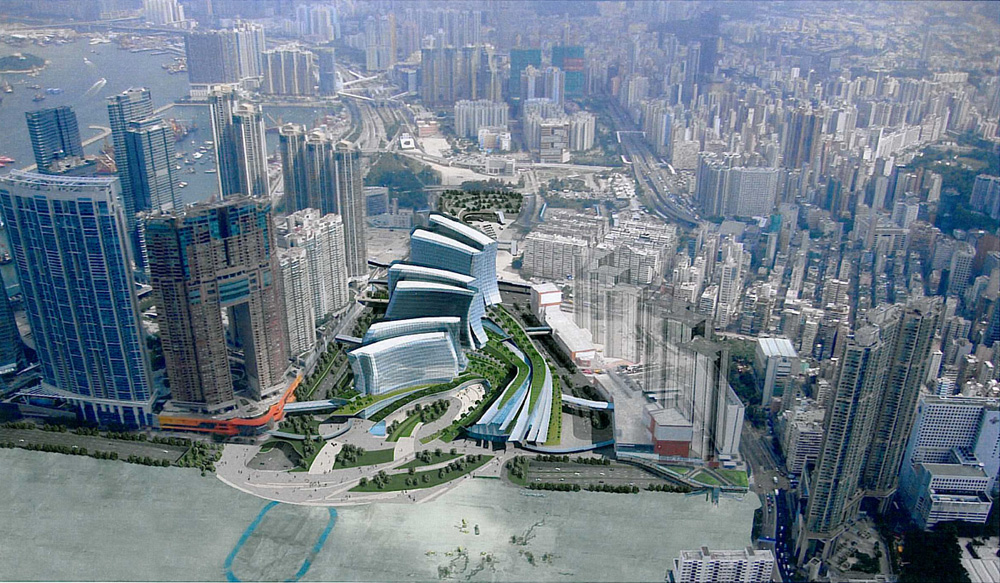 　　圖：香港高鐵站商業項目效果模擬圖