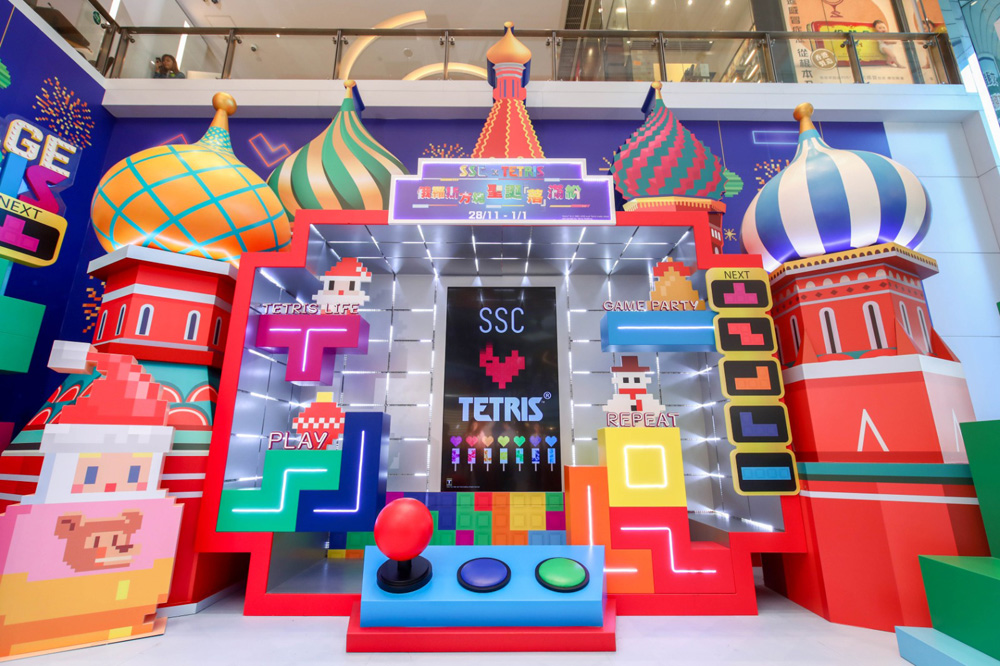 　　圖：上水中心購物商場內的俄羅斯方塊遊戲裝置
